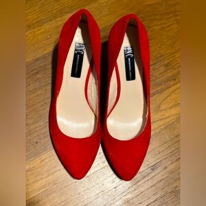 7.5 Bright Red INC Suede Heels